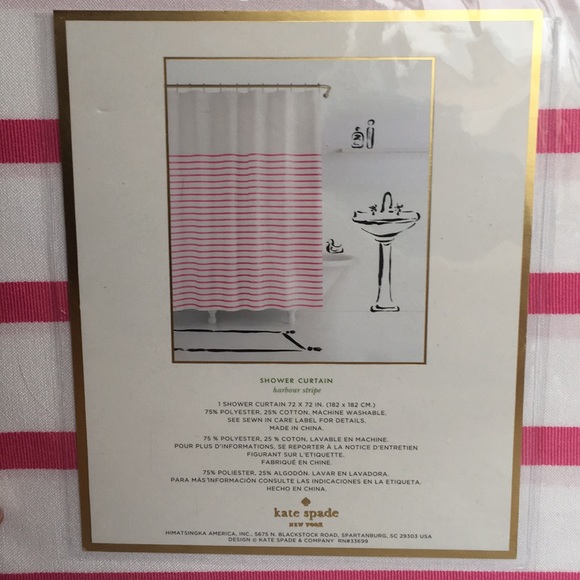 NWT Kate Spade ♠️ Shower 🚿 Curtain Harbor Stripe - Picture 2 of 2